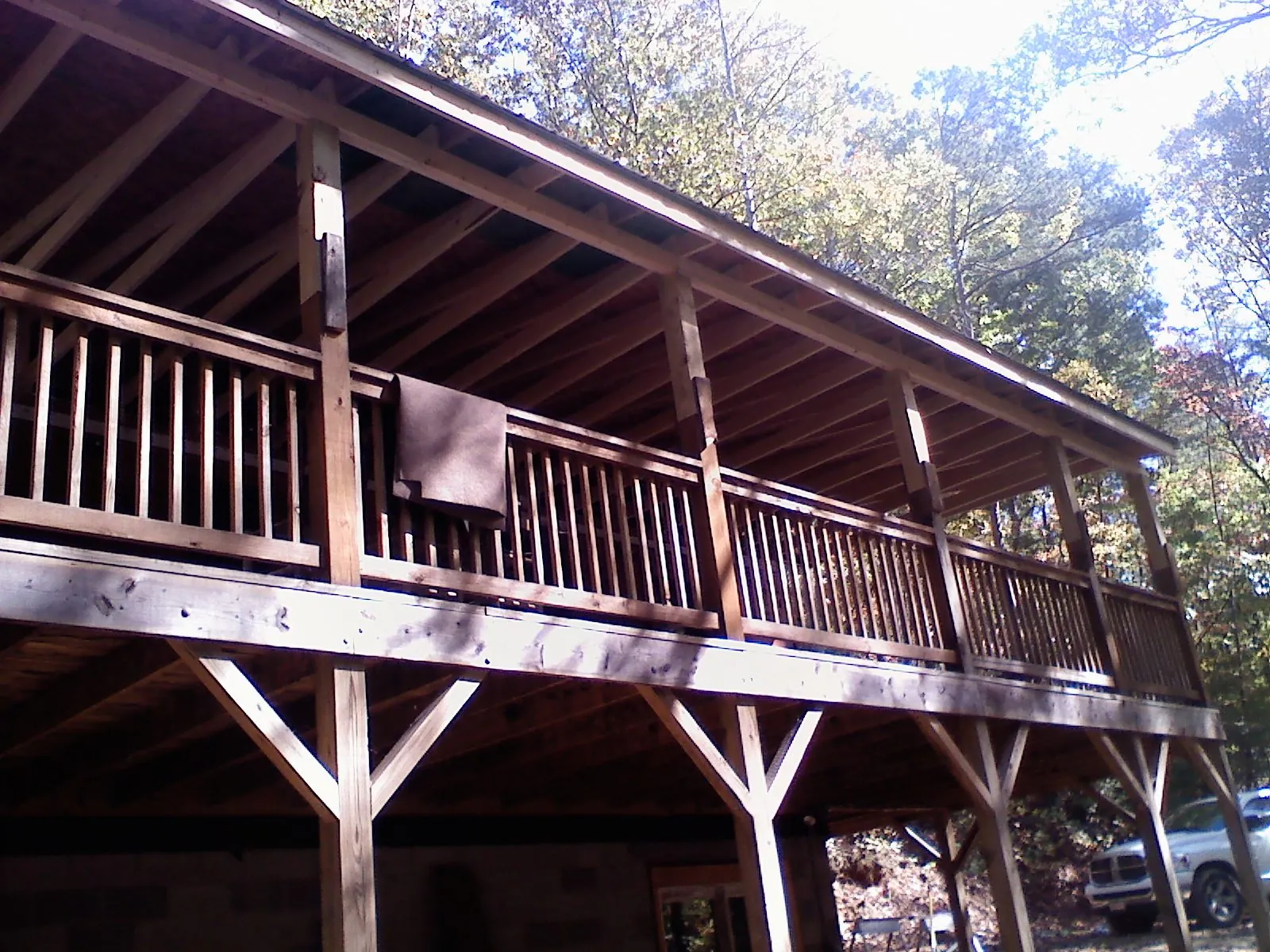 Timber framing under a new elevated porch and deck — Roof Leak Repair in Kenoza Lake by Roofing Brothers